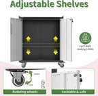 Garage Tool Storage Cabinet,Mobile Heavy Duty Metal Tool Chests & Cabinets with Lockable Doors,Black Rolling Tool Cabinets with Wheels,Assembly Required