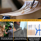 Hand-Sharpened Wood Carving Tools Set of 7 Chisels and Gouges with Canvas Case, Razor Sharp CR-V 60 Steel Woodworking Tools, High-Quality Wood Carving Chisel Set for Beginners from Schaaf Tools