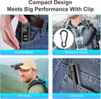 5-in-1 Rechargeable EDC Flat Flashlight, High Lumens Pocket Torch with White LED, Green Beam, UV, Magnetic Base & Clip, Compact Flat Flashlight for Camping, Emergency, Work with Bag (Black)