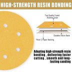 6 Inch - 6 Hole Hook and Loop Sanding Discs 150 Grit, Random Orbital Sandpaper for Automotive and Woodworking - 100 Pack