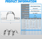 OhLectric Two Hole Rigid Pipe Strap - Sturdy Steel Strap Clamps - Zinc Plated Steel - Reinforced Rib - Corrosion Resistant - Easy to Install - 3 Inches - OL-43237