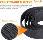 50% Ratio Heat Shrink Automotive Wire Loom Shrinkable Braided Sleeving Fabric Shrink Tubing Wear-Resistant Woven Wire Sheathing(1/2"-18ft)