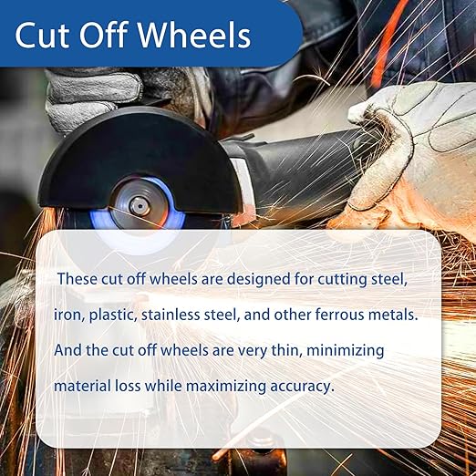 WFLNHB 100 Pack 6 Inch Cut Off Wheels for Metal and Stainless Steel Cutting Discs for Angle Grinders 6 x .045 x 7/8 Inch