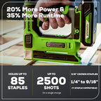 Greenworks 24V 3/8" 18 GA Crown Stapler, Cordless Narrow Nail Stapler, Tool only