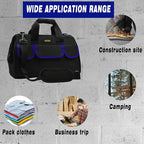 18 Inch Tool Bag,Waterproof Wide Mouth Tool Kit Heavy Duty Tool Bag Organizer, Tool Storage Package For Men/Women (18IN Blue)