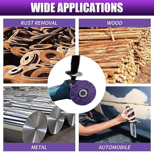5 Pack Strip Discs Stripping Wheel for Angle Grinder, 4-1/2" x 7/8" Rust Remover Discs, Clean and Remove Paint Coating Rust Welds Oxidation(Purple)