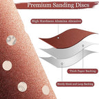 100 PCS 120 Grit 5 Inch Sanding Discs, Hook and Loop Sandpaper for Random Orbital Sander