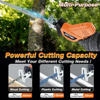 Reciprocating Saw, Cordless, Electric Reciprocating Saw with 2 Batteries, Includeds 8 Blades Kit, Tool-free Blade Change, Variable Speed, Multi-Purpose, For DIY Wood Metal PVC Cutting (Orange)