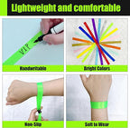 100 Pcs Cloth Event Wristband, Disposable Wristbands for Events, Colored Wristbands Events,for Lightweight Concert,Club Entrance Wrist Strap Party Wristband Event (Color : Green2)