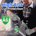 Schwer 12 Pairs ANSI A6 Cut Resistant Gloves CR7120 Cut Proof Work Gloves, Touchscreen, for Men and Women Used for Woodworking, Glass Cutting, Construction, Cargo Handling, Car Repair, S