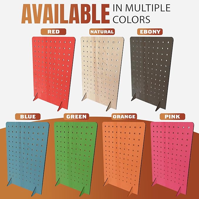 Torched Pegboard Display Stand for Jewelry, Craft Shows, Selling, Vendor Events, Tools, Peg Board Accessories Rack Organizer, Large 9.75" L x 4.3" W x 14" H, Blue