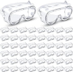 Macarrie 50 Pcs Anti-Fog Safety Goggles Bulk Anti Scratch Lab Goggles Over Glasses for Men Women Nurse Medical Chemistry Work