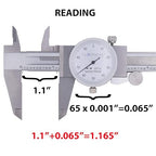 Clockwise Tools DDLR-0605 Pro Dial Caliper 0-6 Inch Double Shock Proof Stainless Steel Body SAE Measuring Tool