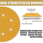 6 Inch - 6 Hole Hook and Loop Sanding Discs 120 Grit, Random Orbital Sandpaper for Automotive and Woodworking - 100 Pack