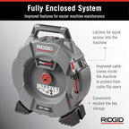 RIDGID 76193 FlexShaft K9-102+ Drain Cleaning Machine for 1 1/4-2" (32-50 mm) Pipes with 50' (15,2 m) 1/4" (6 mm) Cable and Kit