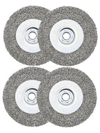 Crimped Wire Wheel Brush 4in 5/8-11 Threads Arbor for 4-1/2" Angle Grinder Metal Rust Paint Stain Removal - 4pcs