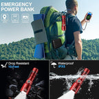 Flashlights High Lumens Rechargeable, Super Bright Long Range Small Powerful Flashlight, 6 Modes LED Tactical Pocket Waterproof Flash Light for Home Emergency (1, Red)