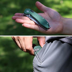 FLISSA Folding Utility Knife, 3-in-1 EDC Knife with Drop Point, Gut Hook & Replaceable Blades, Quick Change, Liner Lock, G10 Handle, Belt Clip for Outdoor & Everyday Use, Includes 16 Blades