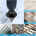 HARFINGTON Diamond Beveling Chamfer Bits 48mm Dia 5/8-11 Thread Cone Grinder Bit with Adapter, Countersink Drill Bit to Enlarge Holes for Porcelain Tile, Marble, Ceramic, Glass, Stones
