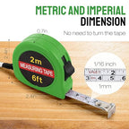 50 Pcs 6 FT Mini Tape Measure Retractable Bulk Small Measuring Tape Pocket Size Measurement Tool for Operation Christmas Items Party Favor Gifts Stuffers for Men(Green)