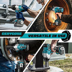 Cordless Impact Wrench 3/4 inch Compatible with Makita 18V Battery, 1850ft-lbs (2500N.m) Brushless Electric Impact Gun, High Torque Impact Driver, for Heavy-Duty Automotive & Industrial Tasks