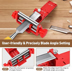 Chisel Sharpening Jig with Diamond Sharpening Stone 400# 1000# Grit, Wood Honing Guide for Chisels and Planes Width 0.1" to 2.8" with Sharpening Angle Fixture, Angle Gauge from 10° to 45°