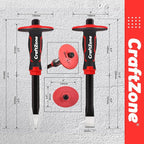 Masonry Chisel Set - 2-Piece Heavy Duty Pointed & Flat Rock Chisels 300x19mm | 40CR Steel Heat-Treated for Brick Concrete Stone - Demolition & Construction Tools