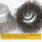 10PCS Professional Wire Wheel Brush Set, Stainless Steel Cup Wire Brush for Drill with 1/4 Inch Shank, Wire Brushes for Cleaning Rust Removal, Corrosion & Scrub Surfaces