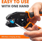 Wirefy Crimping Tool For Heat Shrink Connectors - Ratcheting Wire Crimper - Crimping Pliers - Ratchet Terminal Crimper - Wire Crimp Tool for Your Kit