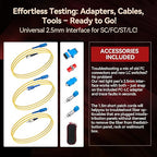 VFLVisual Fault Locator Kit 50mw,Fiber Optic Cable Tester Tool Kit,Fiber Red Light Pen Tester with 2.5mm Universal Connector 2pcs FC-LC Adapter & 1pc LC, SC, FC Coupler & 3 1.5m Patch Cords