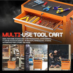7-Drawer Rolling Tool Chest,Metal Rolling Tool Chest with Wheels and Locking Tool Box,Portable Metal Tool Box for Warehouse,Garage, Repair Shop, Workshop (Orange,7-Drawer)