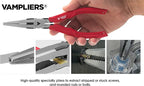 VAMPLIERS 4-Piece Stripped Screw Extractor Pliers Set. Made in Japan. 8" Linesman, 7.5" Long Nose, 6.25" Multi-Purpose & 5" ESD Safe Pliers + Tool Pouch. Remove any Stripped/Damaged/Rusted Screws.
