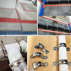 20Pcs Reinforced Rigid Pipe Strap 2 Inch Two Hole Strap U Bracket Pipe Clamps, 304 Stainless Steel Conduit Clamps Tension Tube Clip for Pipes Fixing M50