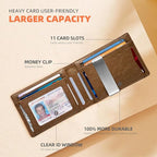 RUNBOX Slim Wallets for Men - Leather Money Clip Mens Wallet - RFID Blocking Front Pocket Bifold Wallet - Thin Credit Card Holder with Gift Box