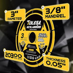 TOLESA Diamond Cutting Wheel 3 x 3/8 Inch for Metal, Cut Off Wheel with 5000+ Cuts on Rebar, Steel, Iron and INOX, 3 Pack