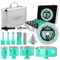 Tile Hole Saw Kit for Porcelain Tile-(6/8/10/25/35/50/75/125mm+Finger Bit+Chamfer Bit+Adapter+Tile Blade) Diamond Tile Drill Bits Precision Cutting for Ceramic Marble Granite,5/8"-11 Thread