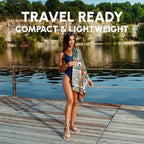 SUN'Y Beach Towel - Sand Free, Microfiber, Compact & Lightweight Travel, Quick Dry - Groovy - Large (63”x31.5”)