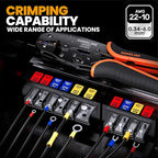 SOMELINE Crimping Tool for Insulated Electrical Wire Connectors Kit, with 21 Sizes PVC Insulated Wire Terminals and 22-10 AWG Ratchet Crimping Pliers – for Automotive & Electrical Repairs