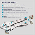 Eclipse Professional Tools E7WR 7 Inch Curved Jaw Locking Pliers with Wire Cutters (7" / 175mm)
