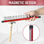 ALOANES 1/2-Inch Drive Magnetic Socket Organizer, Heavy Duty Aluminum Socket Rails, 11 Stainless Clips (Red)