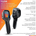 FLIR TG298 Thermal Imaging Camera with High Temperature Spot IR Super Resolution 320x240 (160x120 Native IR) and Bullseye Laser: Industrial Infrared Spot Camera for High-Temp Applications