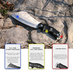 11 Inch Hatchet with Sheath, Small Compact Machete Axes, Fixed Blade Full Tang Camping Tactical Knife for Woodworking, Garden Machete Axe with Sheath for Bushcraft Yards Bushes Wood, A4SL