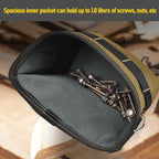 Tool Pouch Nails Screws Bag with Belt Clip (XL, Khaki)