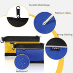 4 Pack Tool Pouch, Small Tool Bag with Zipper, 1680D Oxford Waterproof Multipurpose Tool Pouches with Carabiner for Men Tools, Travel Accessary, Stationary, Gadgets Storage Organizer, PSGJD-X4