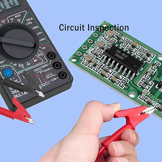 Short Alligator Clip Test Leads,Clip to Clip Insulator Test Leads,Heavy Duty Test Leads with Alligator Clips for multimeters, Battery Testing,16AWG 3.28Ft 5PCS.