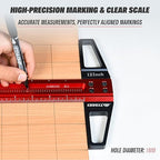TYDEEY 12, 24, 31, 39 in Precision T-Square Ruler Woodworking Scriber Measuring Tool, Aluminum Alloy T Rulers, 90 Degree T Type Wood Layout Square for Architect and Carpenter Work (12 inch)