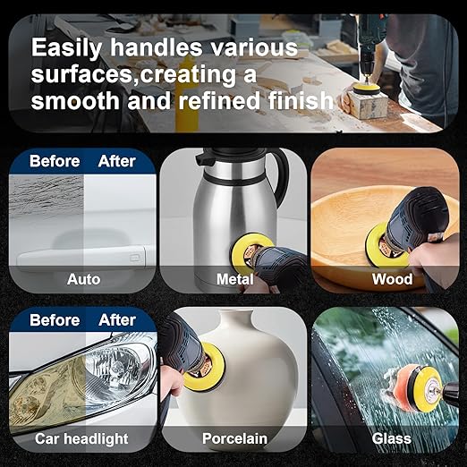 308 Pieces 3 Inch Sanding Discs, GOH DODD Wet Dry Sandpaper with Interface Pad and Backer Plate 1/4" 1/8" Shank, 60-10000 Grits Grinding Abrasive Sand Paper for Auto Metal Glass Resin Wood Sanding