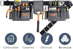 Tool Belt,12 Pockets Tool Belts for Men, Heavy Duty Carpenter/Construction/DIY'er/Electrician .Double layer thickened polyester fiber with waterproof coating.