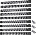 ALOANES 9PC ABS Socket Organizer, 1/2 inch, 3/8 inch and 1/4 inch Drive Socket Rail Holders, Heavy Duty Socket Racks, Black Rails with Gray Clips