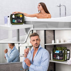 Travel Toiletry Bag for Men and Women - Large Hanging Toiletry Organizer - Waterproof Hygiene Bag with Metal XXL Swivel Hook, with Sturdy Zippers and 19 Compartments for Toiletries, Makeup, Cosmetics